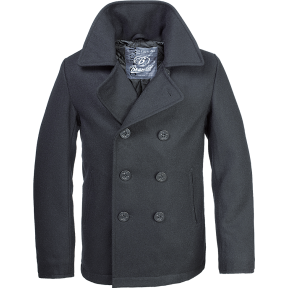 Marine Cabanjacke Wolle Pea Coat Schwarz - Brandit