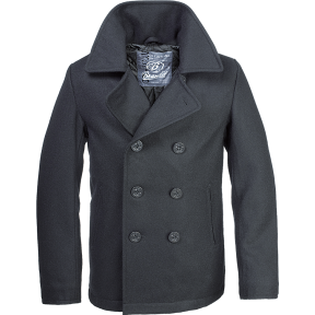 Marine Cabanjacke Wolle Pea Coat Schwarz - Brandit
