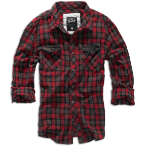 Chemise à carreaux Rouge marron et noir Flanelle Duncan - Brandit