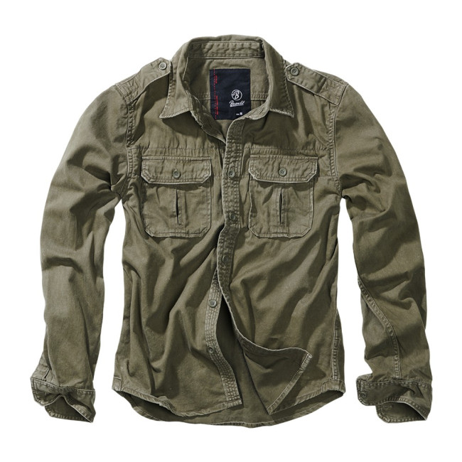 Chemise Vintage Longsleeve Military Style Vert - Brandit