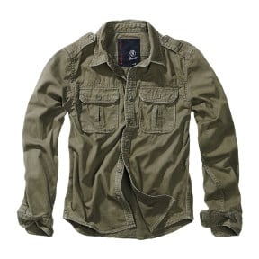 Vintage Longsleeve Military Style Shirt Groen - Brandit