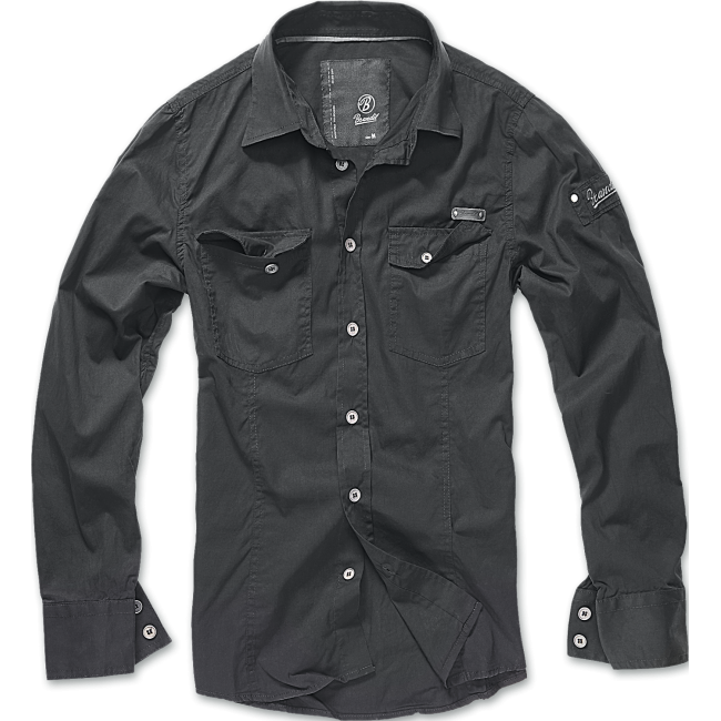Chemise Slimfit Cintrée Noire - Brandit