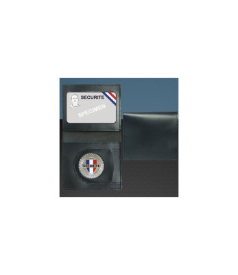 Porte carte Cuir Format CB + Billet avec insigne Sécurité Noir - Patrol Equipement