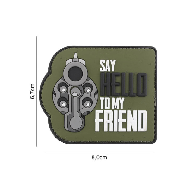PVC-Patch "Say hello to my friend" in Grün - 101 Inc