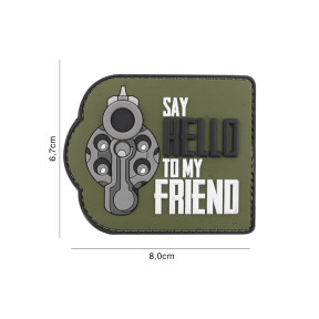 Naszywka "Say hello to my friend" z PVC zielona - 101 Inc