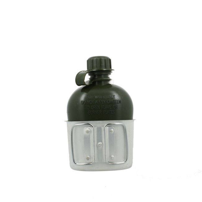 Veldfles plast. met beker en hoes Camo - Miltec
