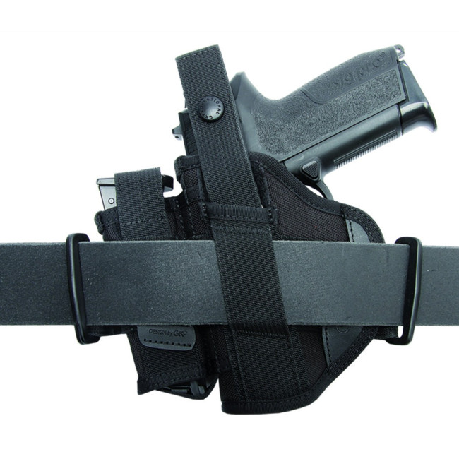 Fondina universale ambidestra con porta-caricatore - Nero - GK