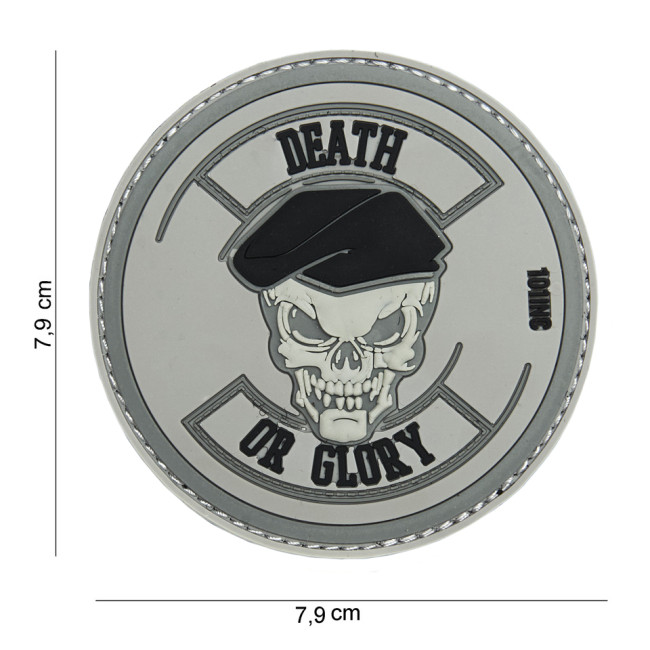 3D PVC-Patch "Death or Glory" grau - 101 Inc