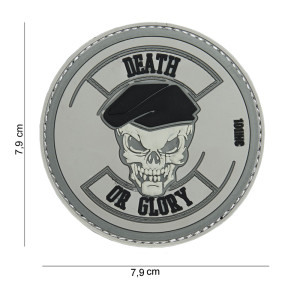 3D PVC-Patch "Death or Glory" grau - 101 Inc