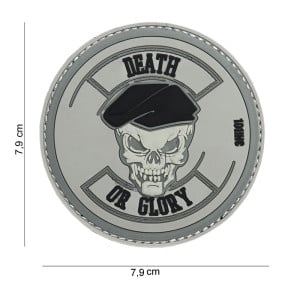 3D PVC-Patch "Death or Glory" grau - 101 Inc