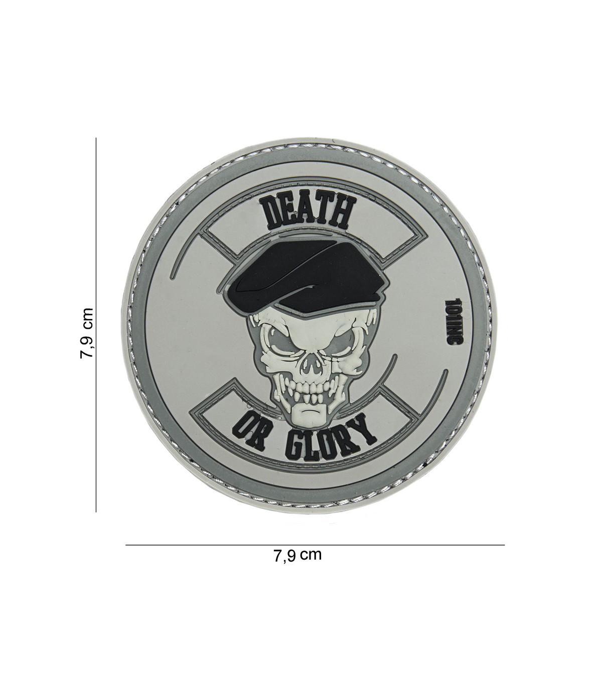 PATCH / ECUSSON 3D PVC SCRATCH CROIX MEDIC GRISE SUR FOND NOIR 101 INC -  KZA-E-C-1116 / 444120-7390