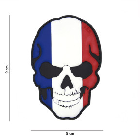 Patch 3D czaszka Francja z PVC - 101 Inc