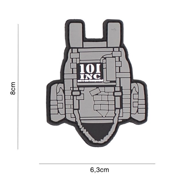 Patch gilet tactique gris en PVC - 101 Inc