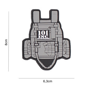 Tactisch vest patch grijs in PVC - 101 Inc