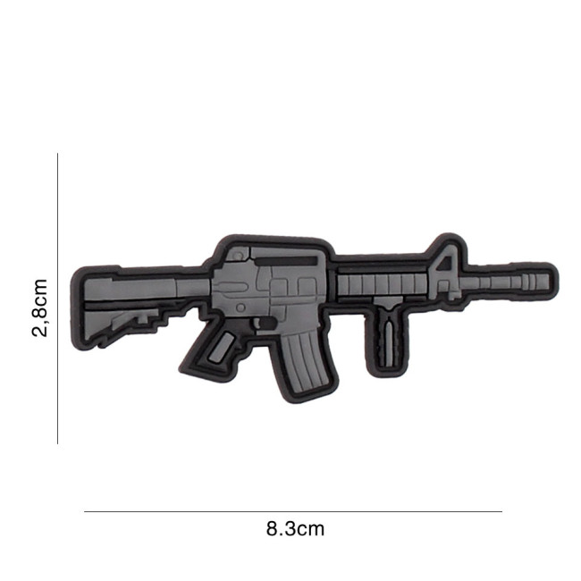 Patch 3D arme M4/AR-15 en PVC gris - 101 Inc