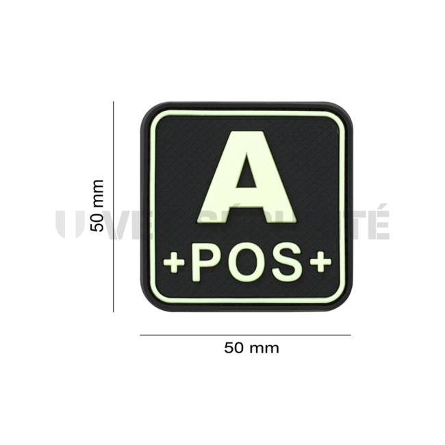 Patch carré groupe sanguin A+ Fluorescent - JTG Patch carré groupe sanguin A+ Fluorescent - JTG