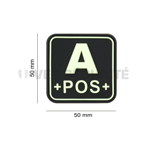 Patch carré groupe sanguin A+ Fluorescent - JTG