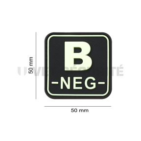 Patch carré groupe sanguin B- Fluorescent - JTG
