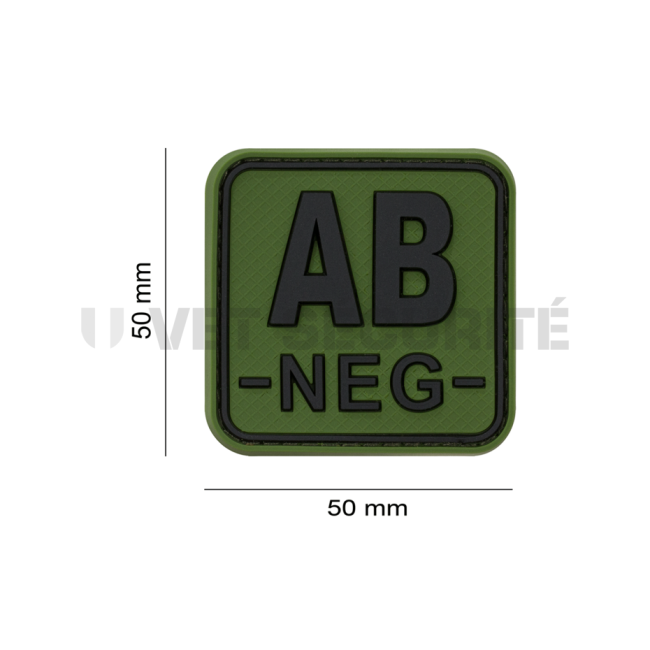 Blutgruppen-Patch AB- Quadrat Grün OD - JTG