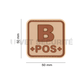 Patch carré groupe sanguin B+ Coyote - JTG