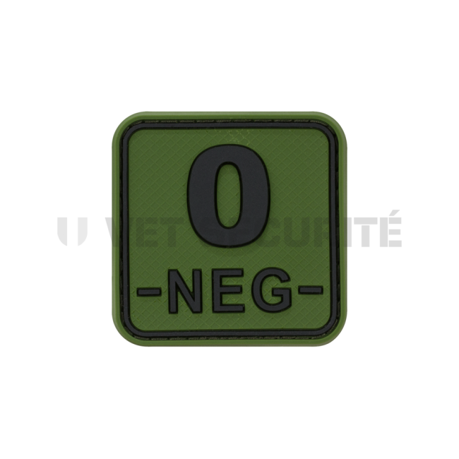 Patch carré groupe sanguin O- Fluorescent - JTG