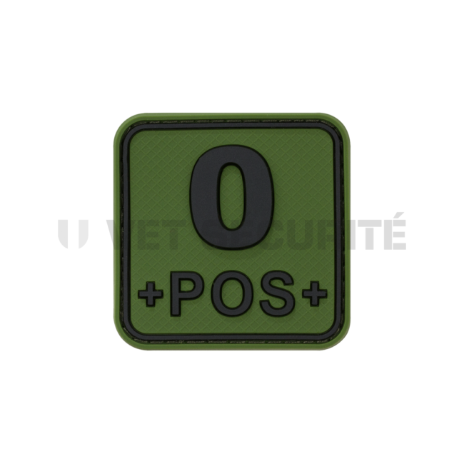 Quadratischer Patch Blutgruppe O+ grün OD - JTG