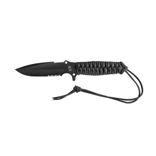 Survival mes Le Maraudeur paracord zwart - TB Outdoor
