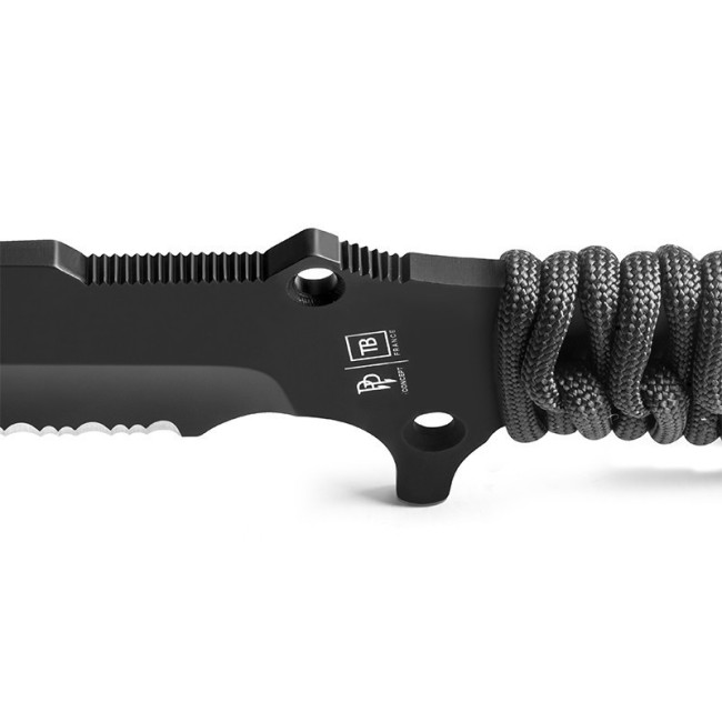 Überlebensmesser Le Maraudeur schwarze Paracord - TB Outdoor