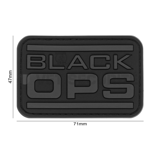 Prostokątna naszywka Black OPS Czarna - JTG