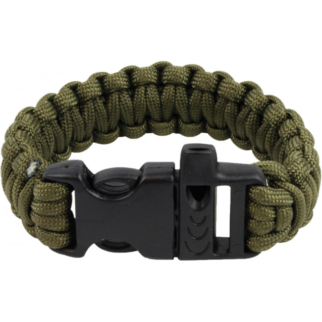 Paracord-Armband OD Grün mit Pfeife - Highlander