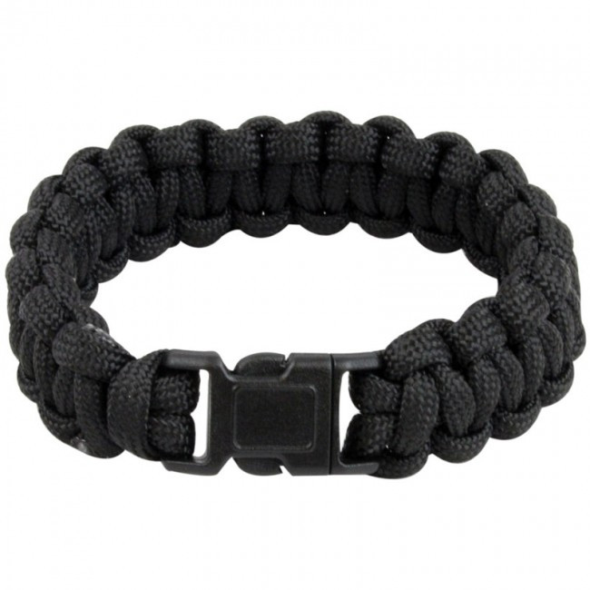 Bransoletka Paracord czarna z gwizdkiem - Highlander