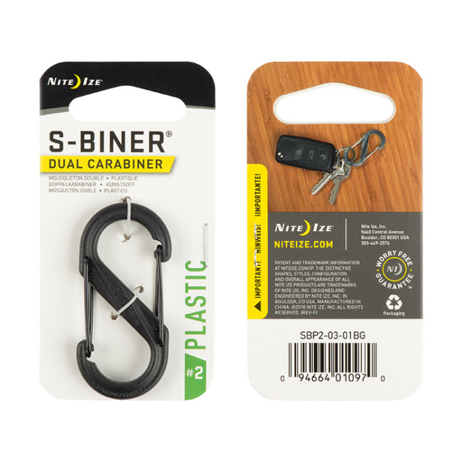 S-Biner Kunststoff-Karabiner Größe 2 schwarz - Nite Ize