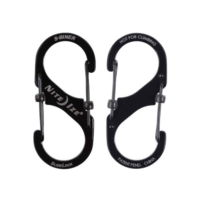 Lot de mousquetons S-Biner SlideLock Taille 2, 3 et 4 noir - Nite Ize 
