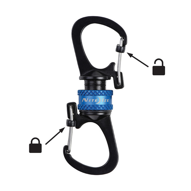 Mousqueton SlideLock 360° magnétique bleu - Nite Ize 