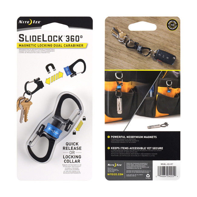 SlideLock 360° magnetische karabijnhaak blauw - Nite Ize