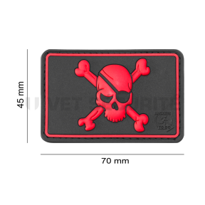 Naszywka Pirate Skull czerwona - JTG