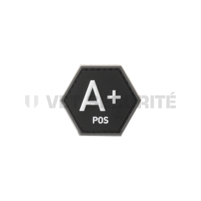 Hexagonaler Patch Blutgruppe A+ Schwarz - JTG