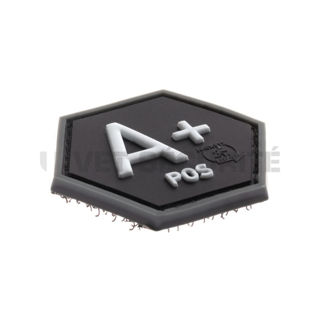 Patch hexagonal groupe sanguin A+  Noir - JTG
