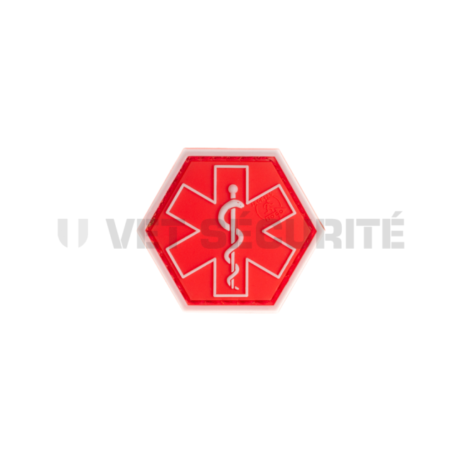 Patch sześciokątny paramedyczny czerwony - JTG