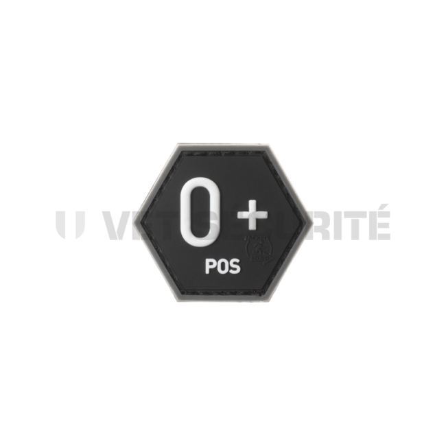 Hexagonaler Patch Blutgruppe O+ Schwarz - JTG