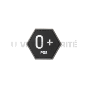 Patch hexagonaal bloedgroep O+ Zwart - JTG