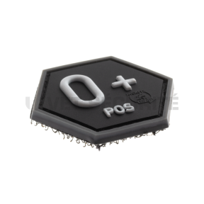 Patch hexagonaal bloedgroep O+ Zwart - JTG