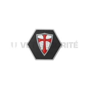 Patch hexagonal bouclier templier rouge - JTG