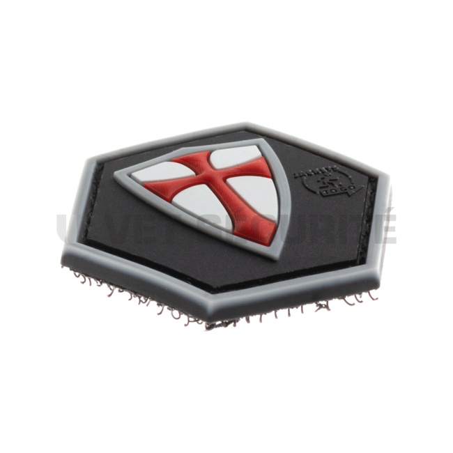 Patch hexagonal bouclier templier rouge - JTG