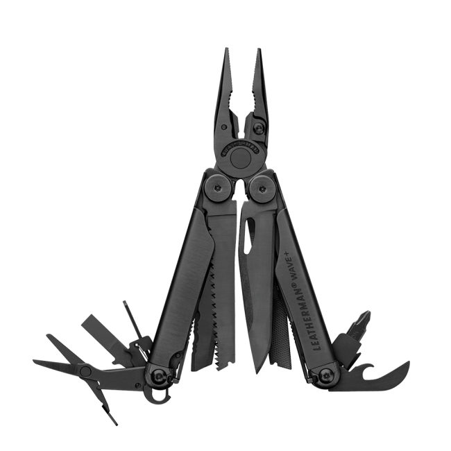 Multifunktionszange Wave Plus mit 18 Werkzeugen in Schwarz - Leatherman