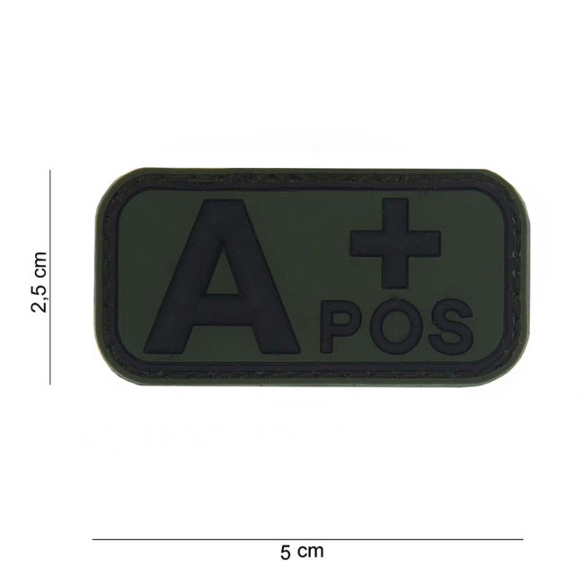 Patch 3D PVC groupe sanguin A+ Vert - 101 Inc