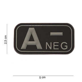 3D PVC-Patch Blutgruppe A- Schwarz - 101 Inc