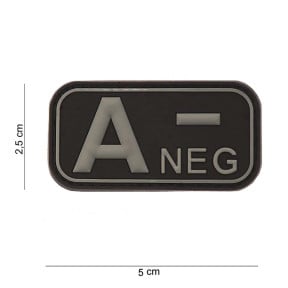 Patch 3D PVC grupa krwi A- Czarny - 101 Inc