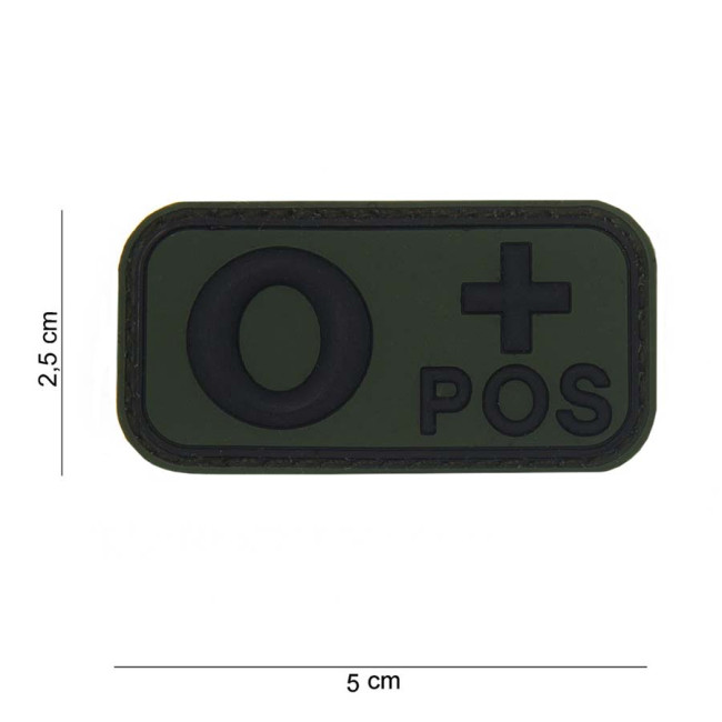 Patch 3D PVC bloedgroep O+ Groen - 101 Inc