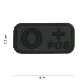 Patch 3D PVC groupe sanguin O+ Vert - 101 Inc